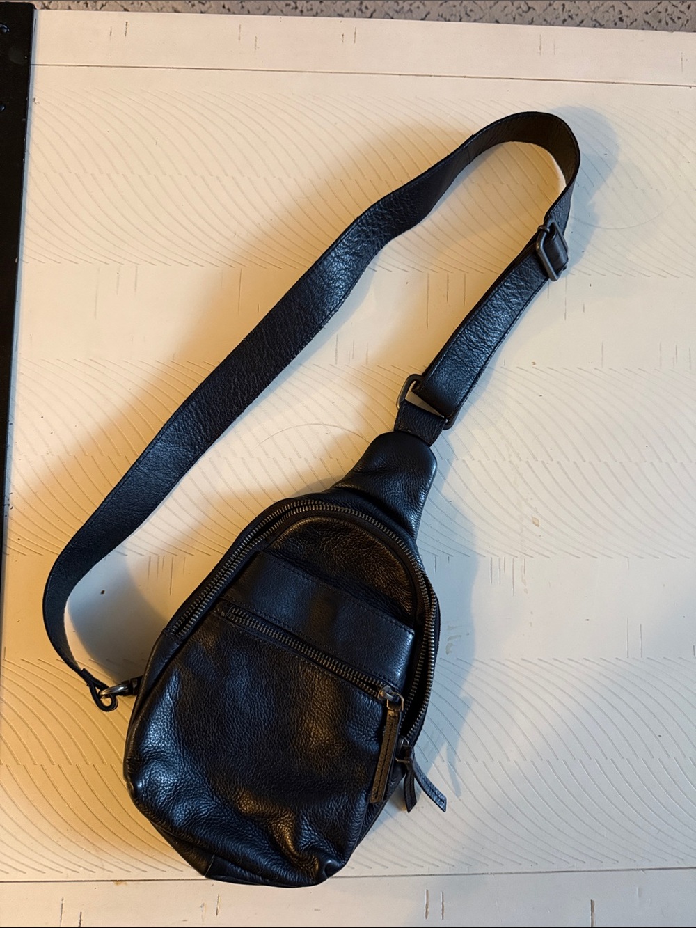 Joy Black Leather Sling Bag - Compact Crossbody